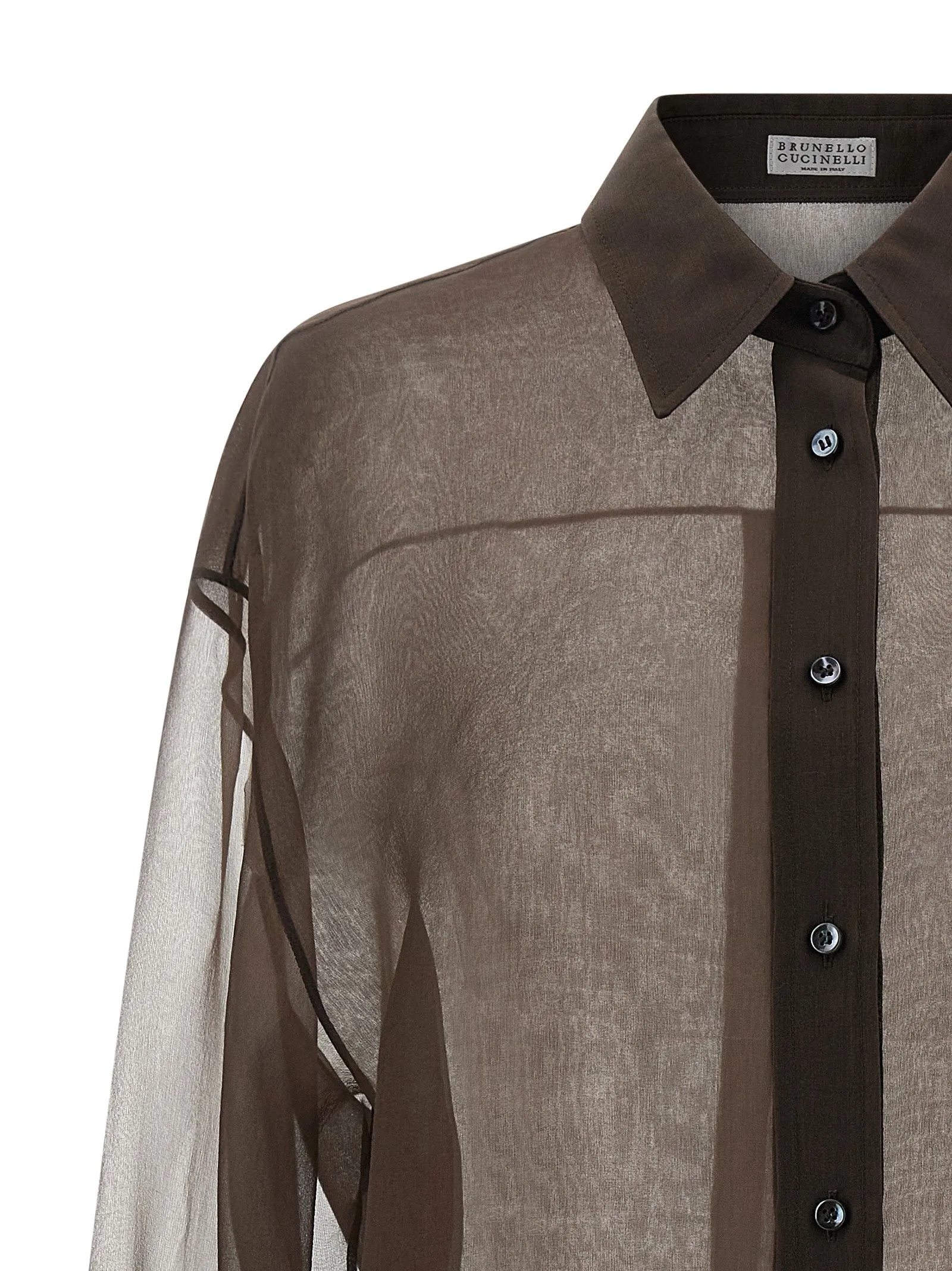 Organza Shirt Shirt And Blouse Brown sold by Wanan Luxury product image thumbnail 3