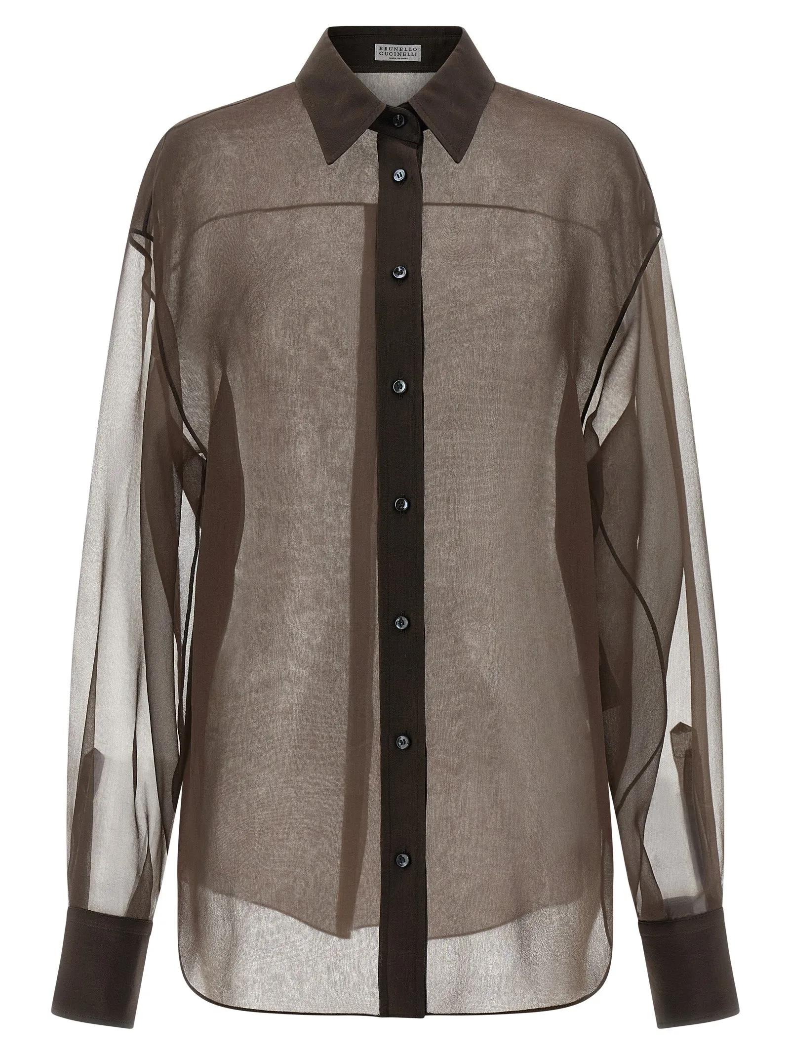 Organza Shirt Shirt And Blouse Brown sold by Wanan Luxury