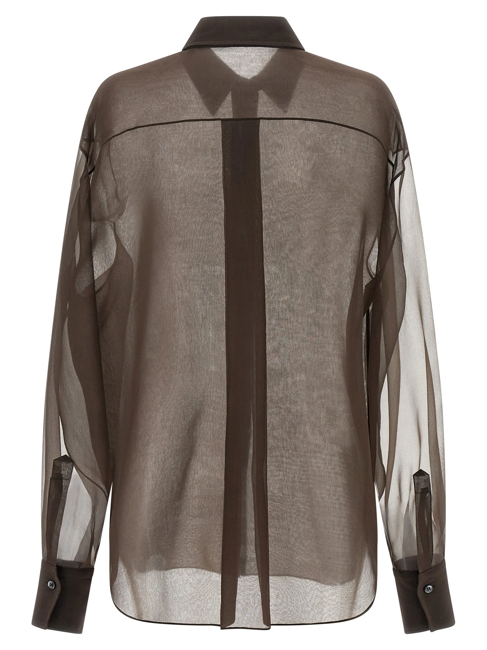 Organza Shirt Shirt And Blouse Brown sold by Wanan Luxury product image thumbnail 2