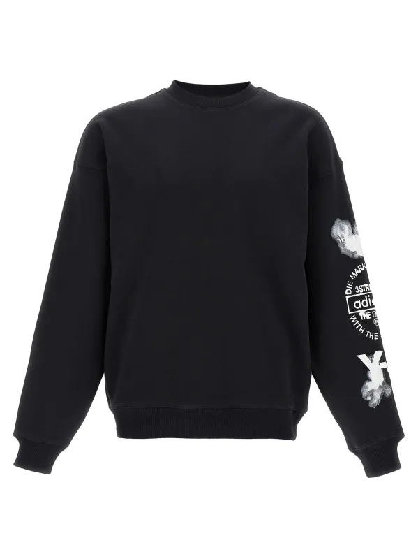 Y-3 Graphic Crew Sweatshirt Black sold by Wanan Luxury