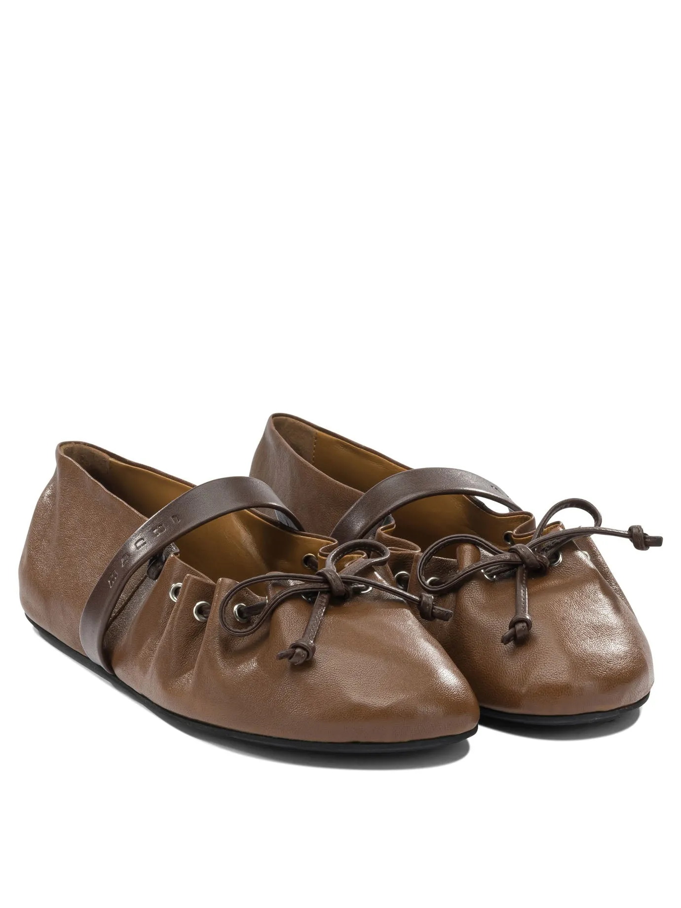 Mary Jane Leather Ballet Flats Ballerinas Brown sold by Wanan Luxury product image thumbnail 2