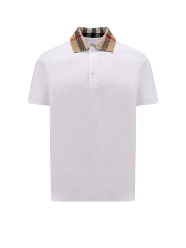 Cotton Polo Shirt With Check Collar Detail sold by Wanan Luxury