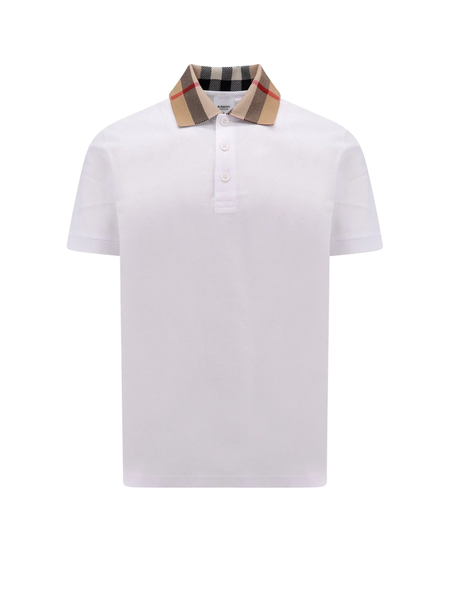 Cotton Polo Shirt With Check Collar Detail sold by Wanan Luxury