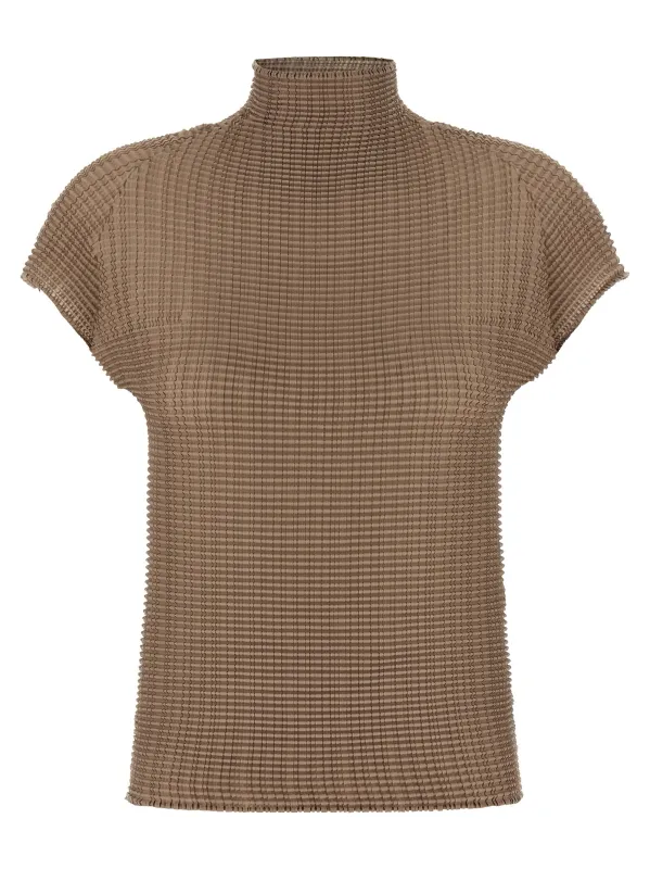 Wooly Pleats-66 T-Shirt Beige sold by Wanan Luxury