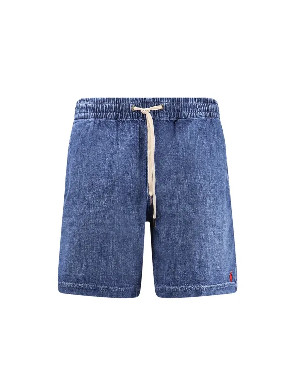 Denim Bermuda Shorts With Embroidered Logo On The Front made by Polo by Ralph Lauren