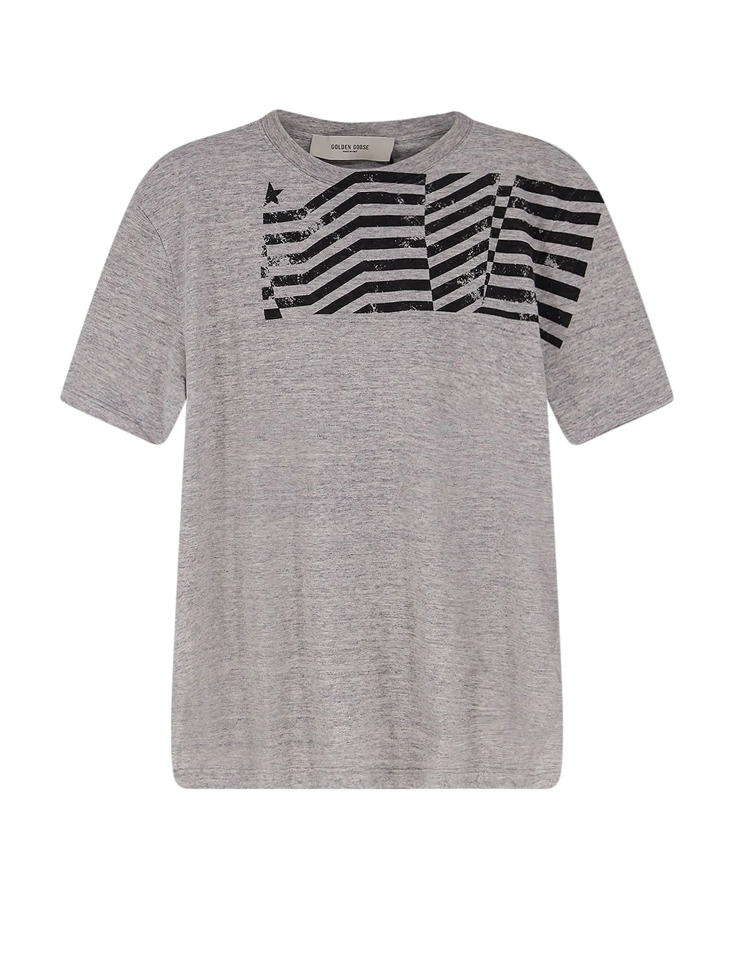 Cotton T-Shirt With Flag Print On The Front sold by Wanan Luxury