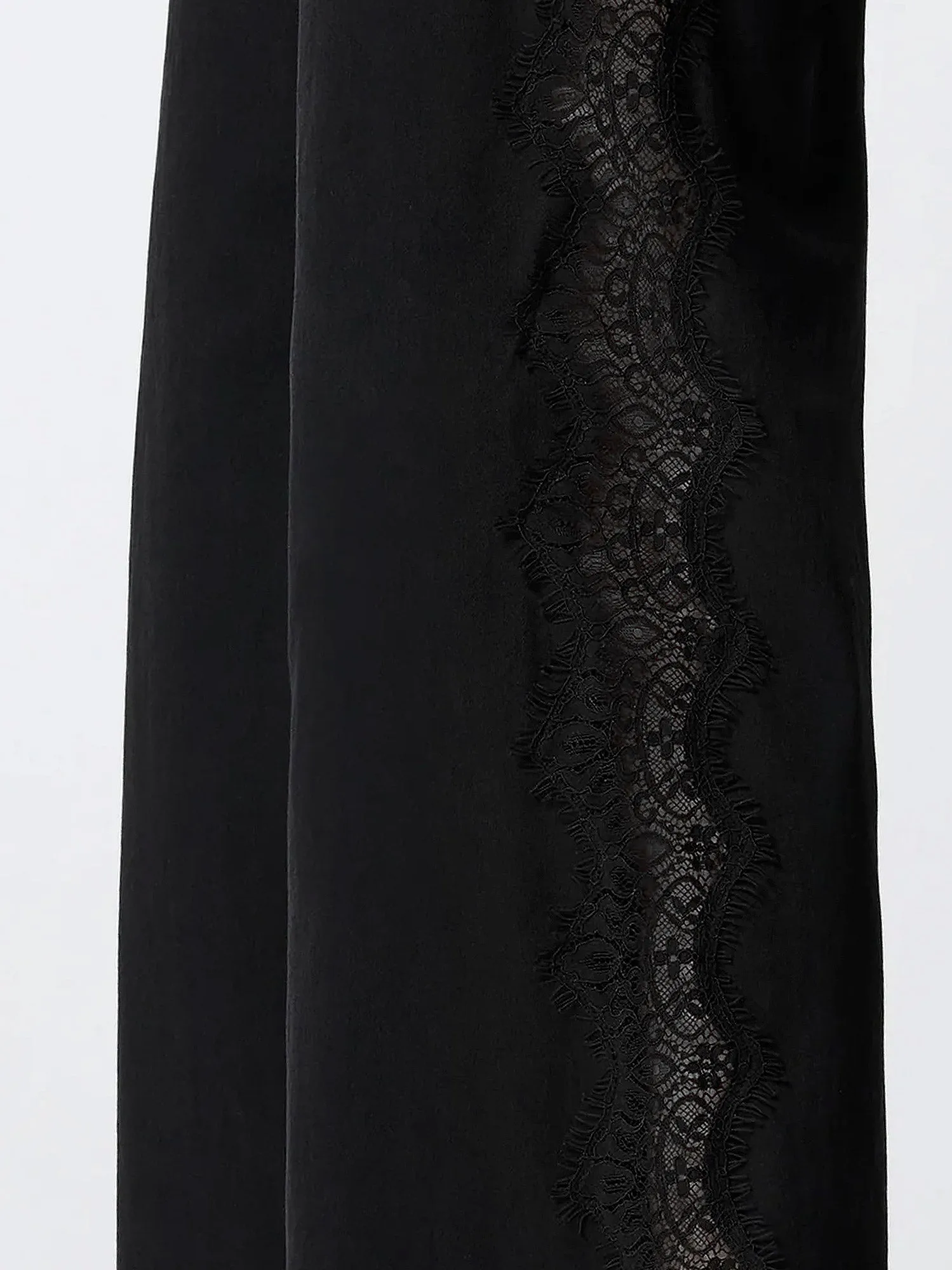 Denim Trousers With Lace Detail On The Side sold by Wanan Luxury product image thumbnail 3