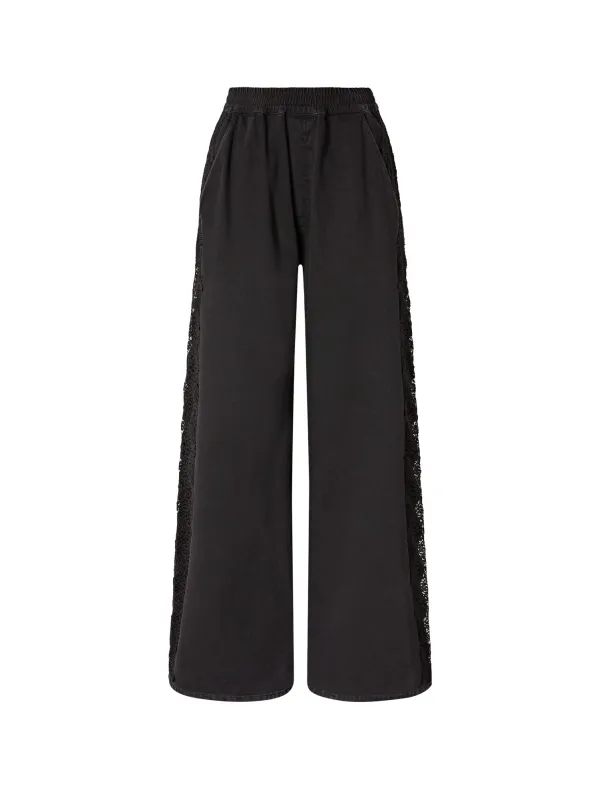 Denim Trousers With Lace Detail On The Side made by Pinko