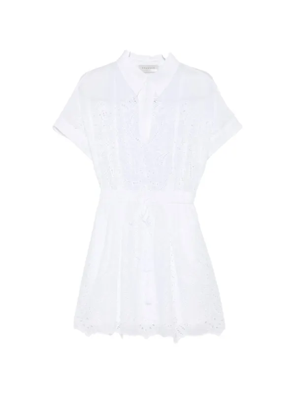 Embroidered Cotton Shirtdress made by Wanan Luxury