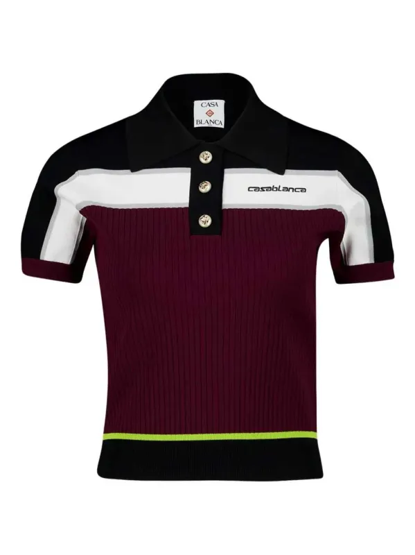 Polo Shirt With Striped Detail made by Casablanca