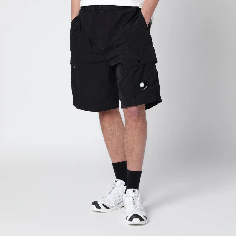 Black Technical Fabric Cargo Shorts sold by Wanan Luxury