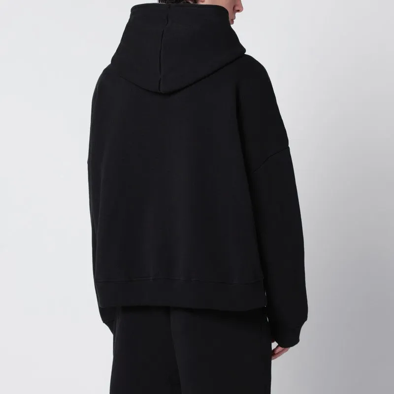 Black Cotton Zip-Up Hoodie sold by Wanan Luxury product image thumbnail 2