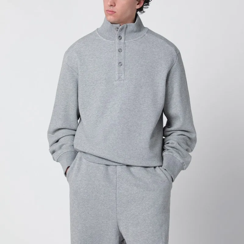 Grey Cotton Buttoned Sweater sold by Wanan Luxury