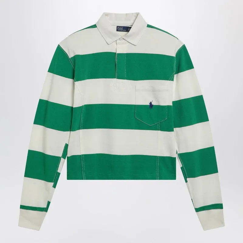 White/Green Striped Polo made by Polo by Ralph Lauren