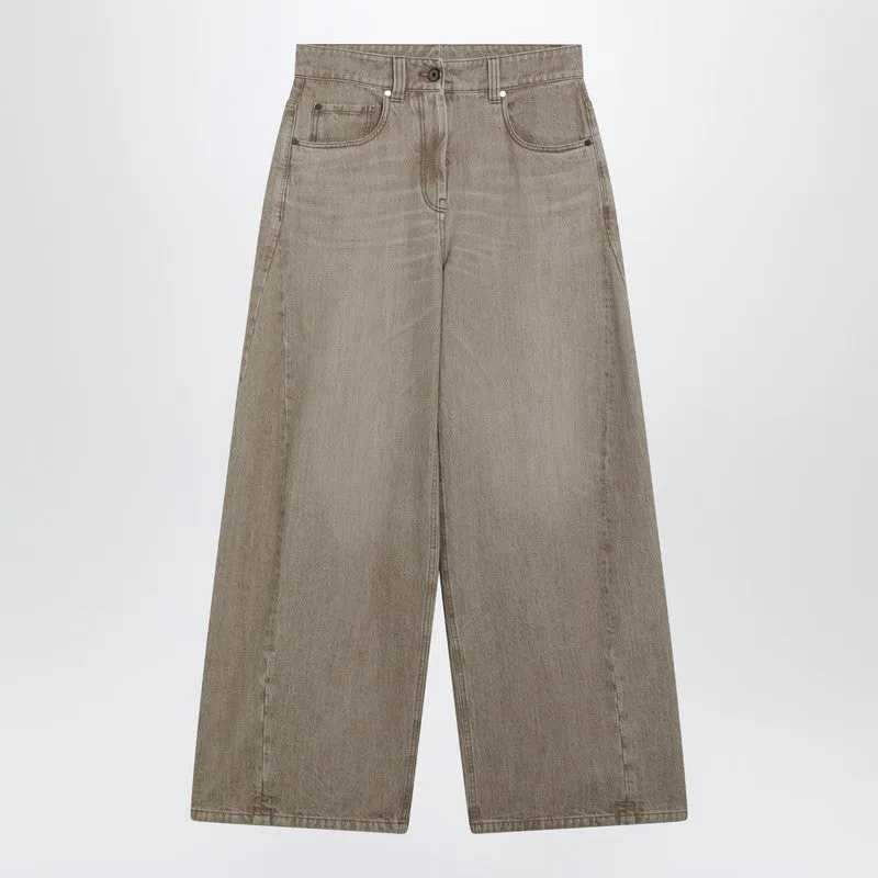 Wide-Leg Desert-Colored Jeans sold by Wanan Luxury