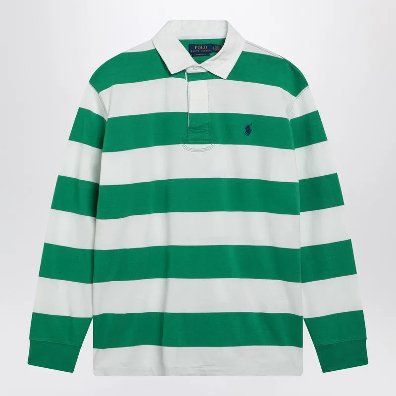 White/Green Striped Classic Fit Polo Shirt made by Polo by Ralph Lauren