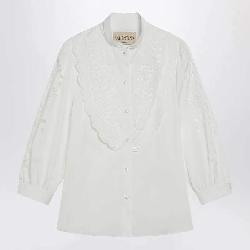 White Shirt With Sangallo Embroidery made by Valentino Garavani