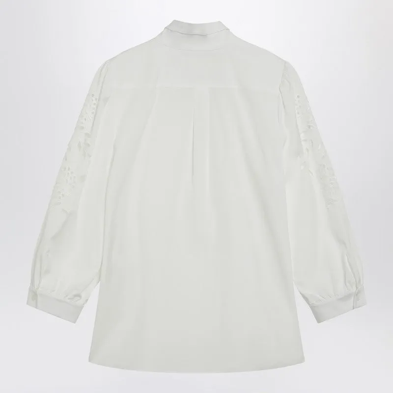 White Shirt With Sangallo Embroidery sold by Wanan Luxury product image thumbnail 2