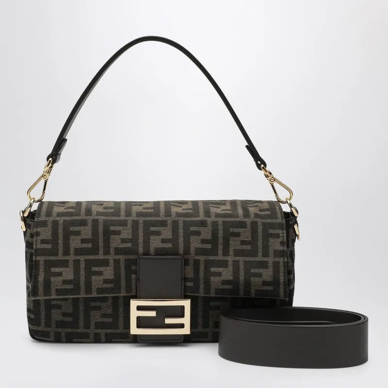 Baguette Bag In Tobacco Brown Ff Jacquard Tissue made by Fendi