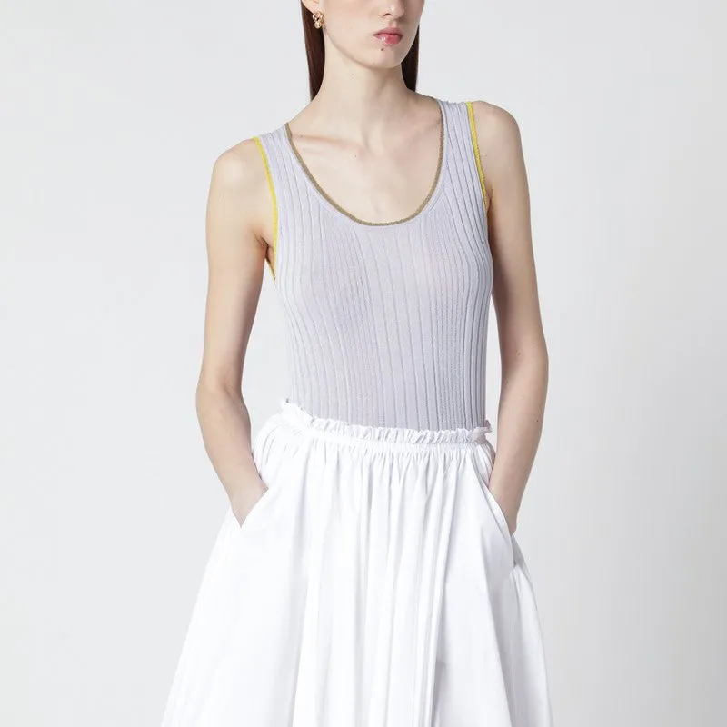 Lilac Tank Top With Gold Trim sold by Wanan Luxury