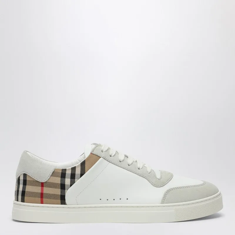 White And Check Leather Sneakers sold by Wanan Luxury