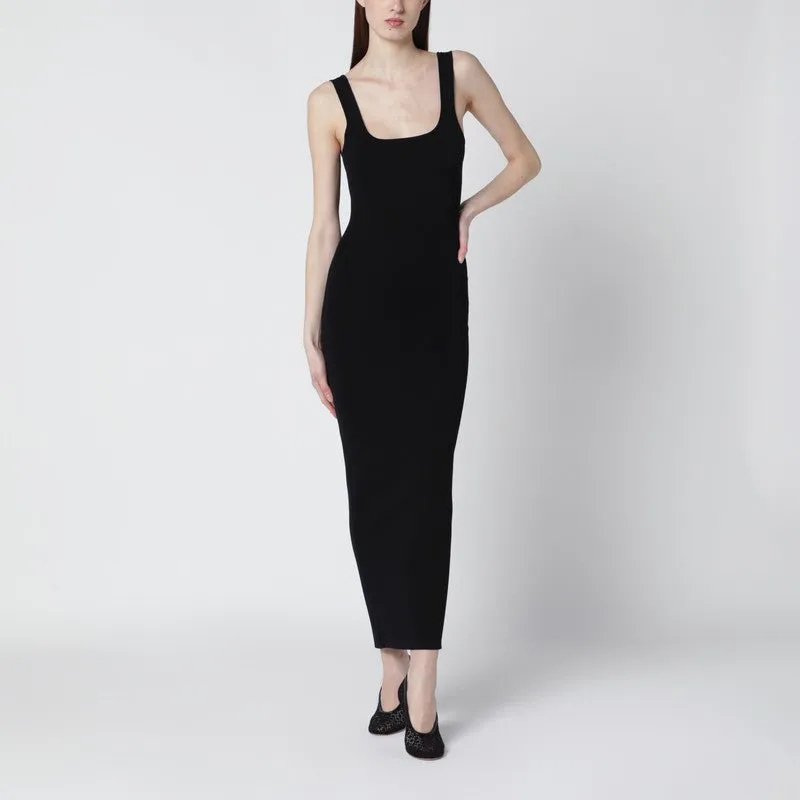Black Fitted Dress In Viscose Jersey sold by Wanan Luxury