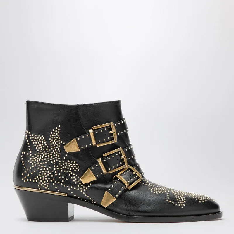 Susanna Ankle Boots In Black With Studs sold by Wanan Luxury