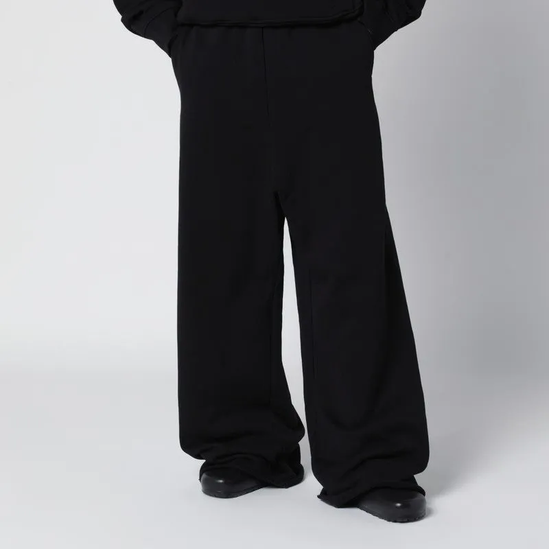 Black Wide-Leg Cotton Jogging Trousers made by Entire Studios