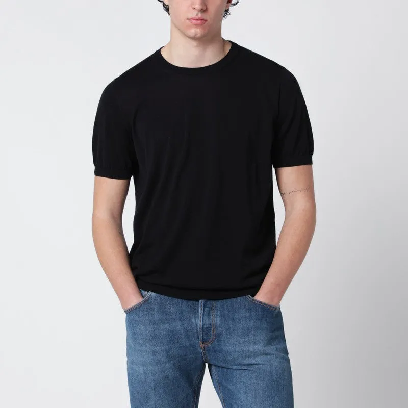 Black Cotton Crewneck Sweater sold by Wanan Luxury
