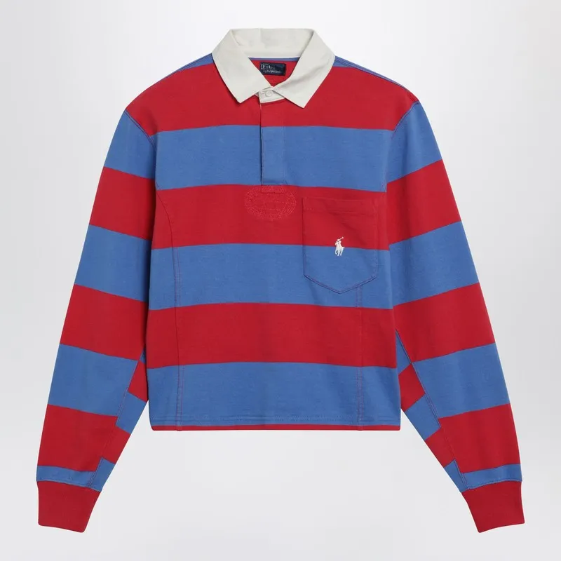 Red/Purplish Blue Striped Polo sold by Wanan Luxury