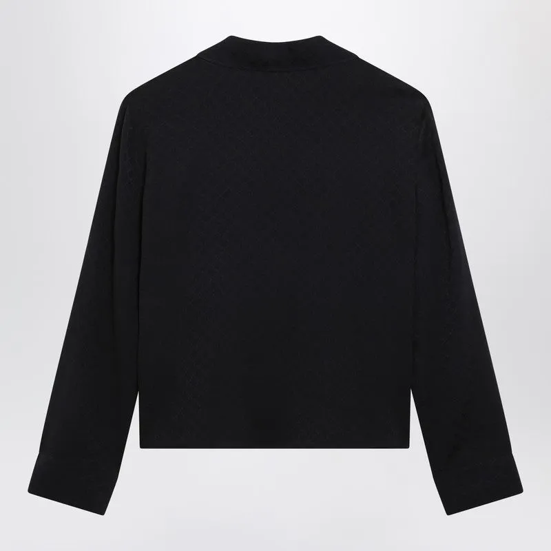 Blue Jacquard Silk-Blend Shirt sold by Wanan Luxury product image thumbnail 2