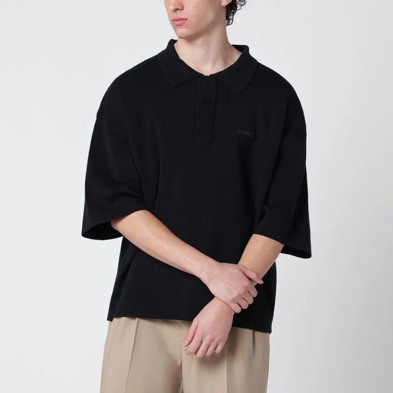 Black Long-Sleeve Polo made by Entire Studios