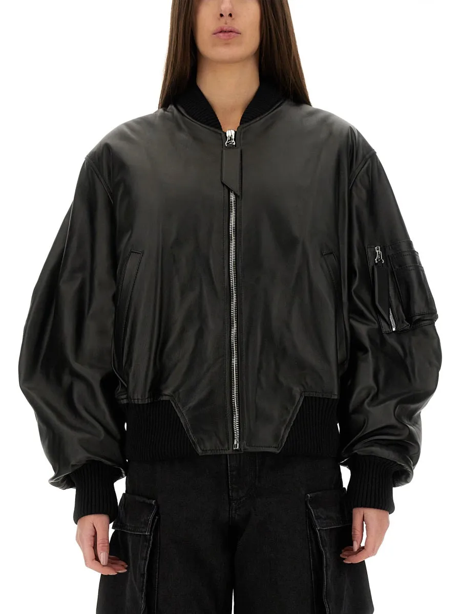 Leather Bomber Jacket sold by Wanan Luxury