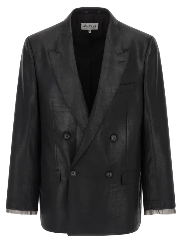 Foiled Wool Blazer Black made by Maison Margiela