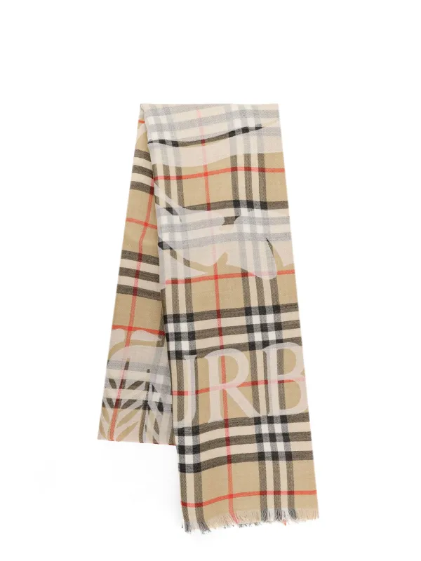 Wool And Silk Blend Scarf With Check Pattern sold by Wanan Luxury