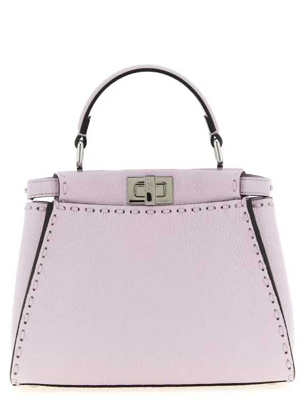 Peekaboo Hand Bags Purple made by Fendi