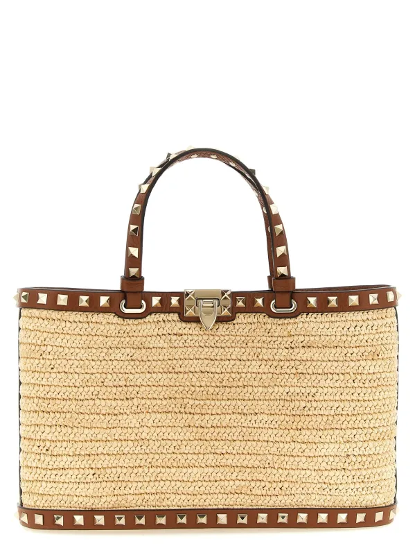 Rockstud Tote Bag Beige made by Valentino Garavani