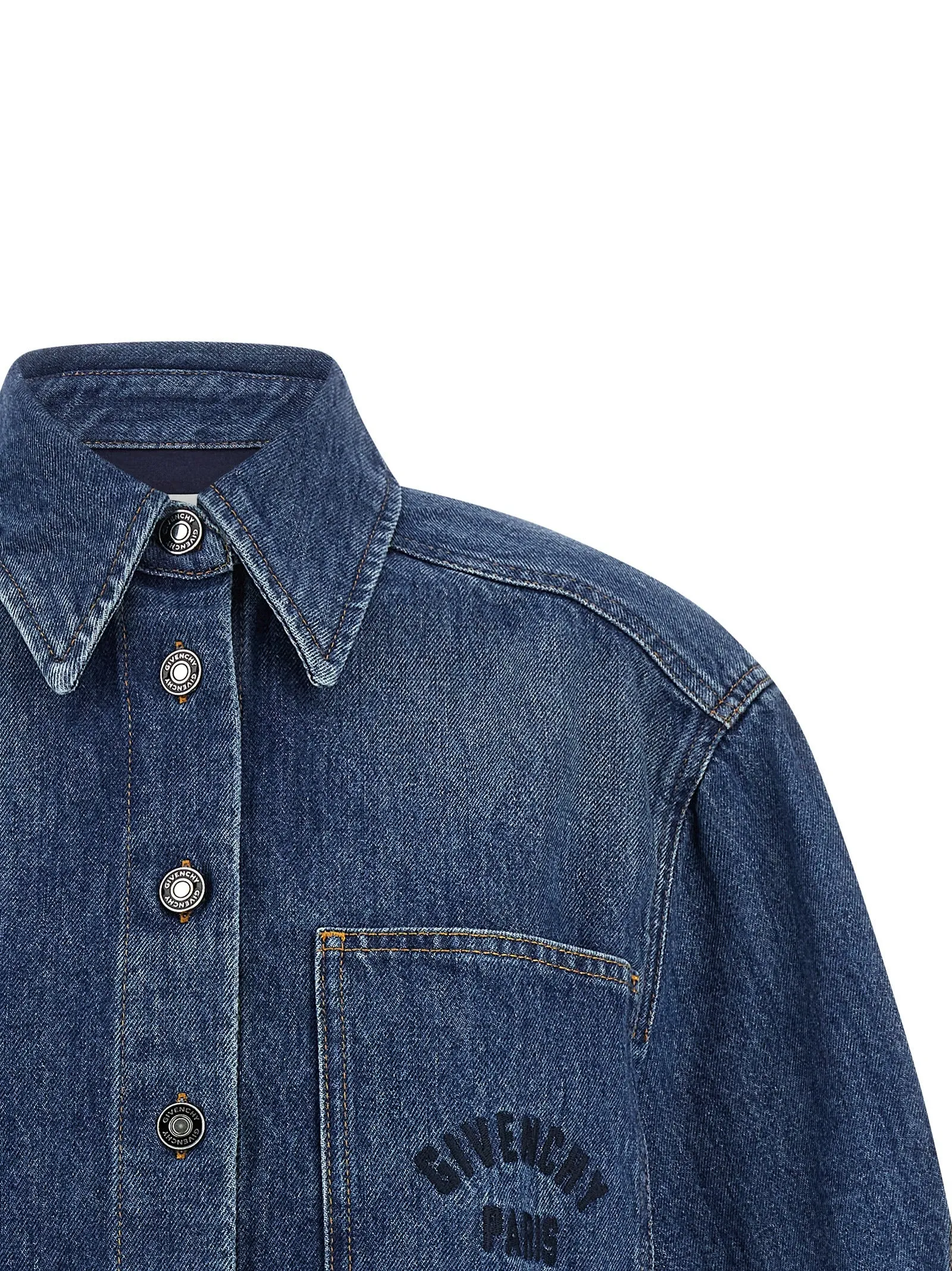 Denim Shirt Shirt And Blouse Blue sold by Wanan Luxury product image thumbnail 3