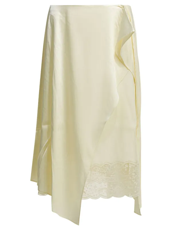 Asymmetrical Midi Skirt Skirts White made by Acne Studios