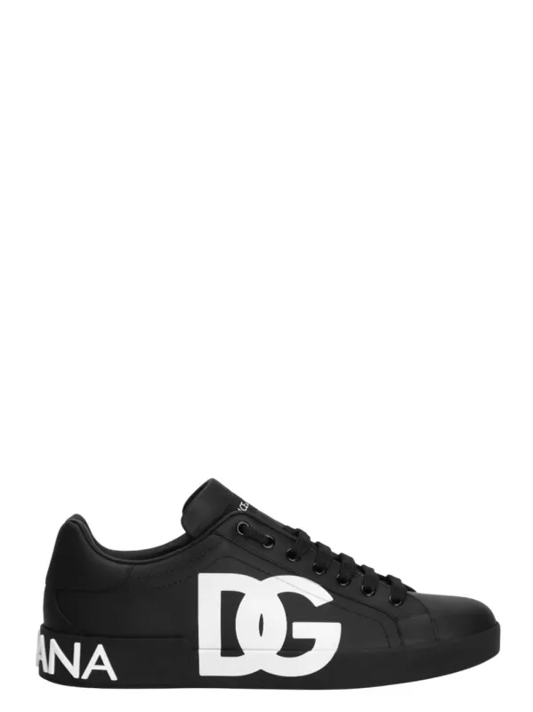 Portofino Sneaker In Nappa Calfskin With Printed Dg Logo made by Dolce & Gabanna