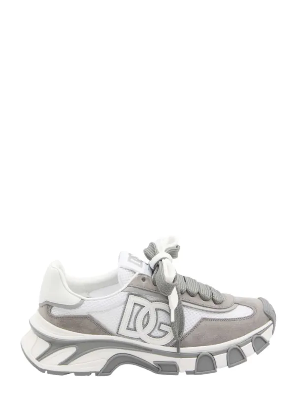 Nylon And Calfskin Sneakers With Dg Patch: made by Dolce & Gabanna