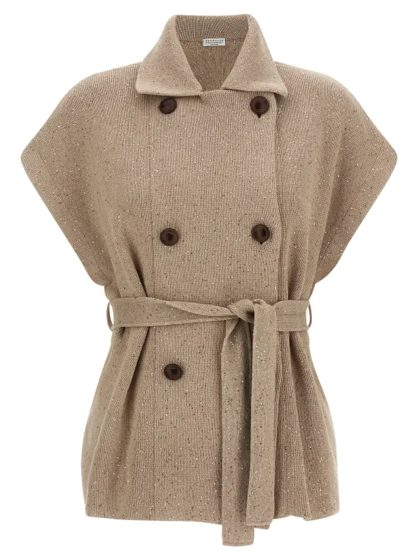 Diamante Sweaters And Cardigans Beige made by Brunello Cucinelli