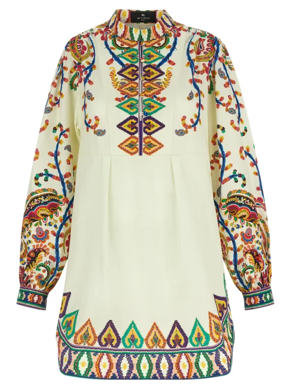 Printed Poplin Dress Dresses Multicolor sold by Wanan Luxury