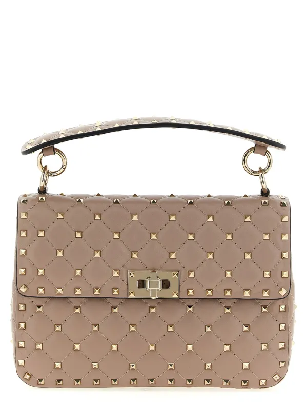 Rockstud Spike Shoulder Bags Pink sold by Wanan Luxury