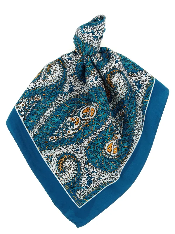 Paisley Silk Scarf Scarves And Foulards Blue sold by Wanan Luxury
