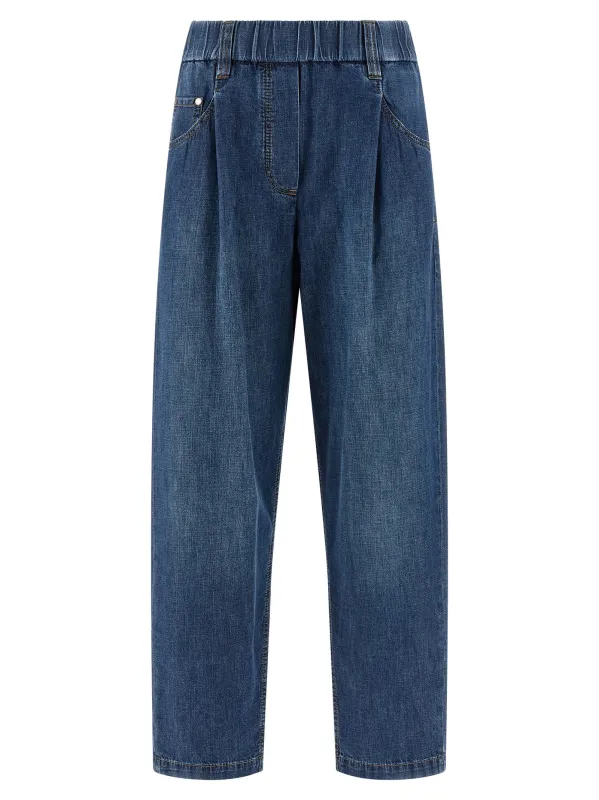 Pull-Up Jeans Blue made by Brunello Cucinelli