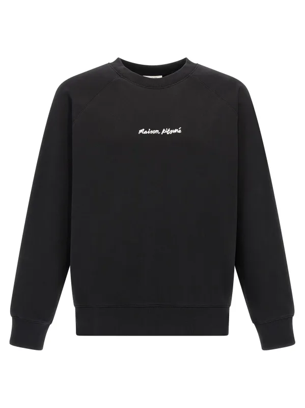 Logo Embroidery Sweatshirt Black made by MAISON KITSUNE