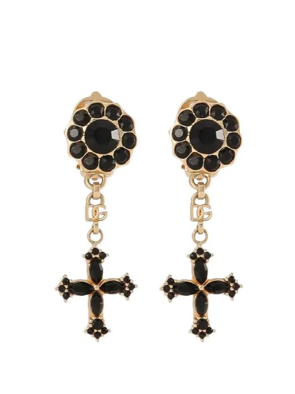 Rhinestone Drop Earrings made by Dolce & Gabanna