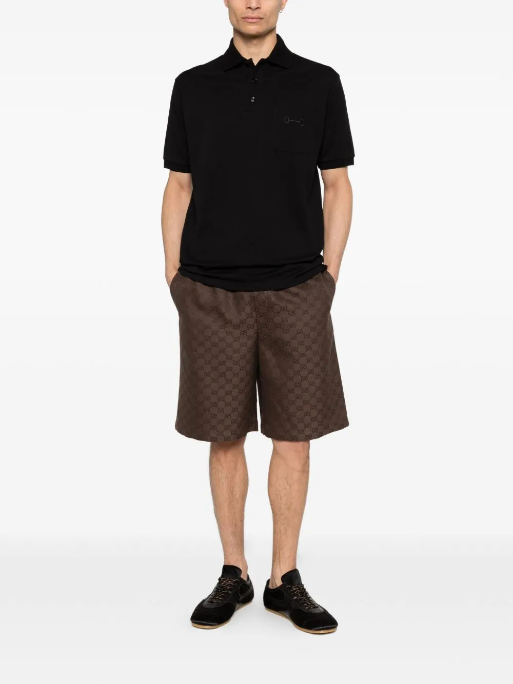 Gg Linen Blend Shorts sold by Wanan Luxury product image thumbnail 5