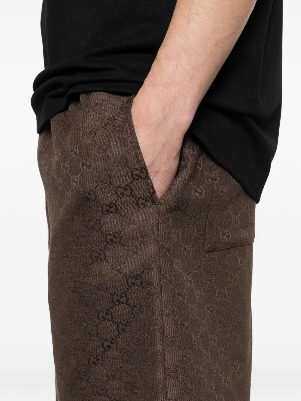 Gg Linen Blend Shorts sold by Wanan Luxury product image thumbnail 3